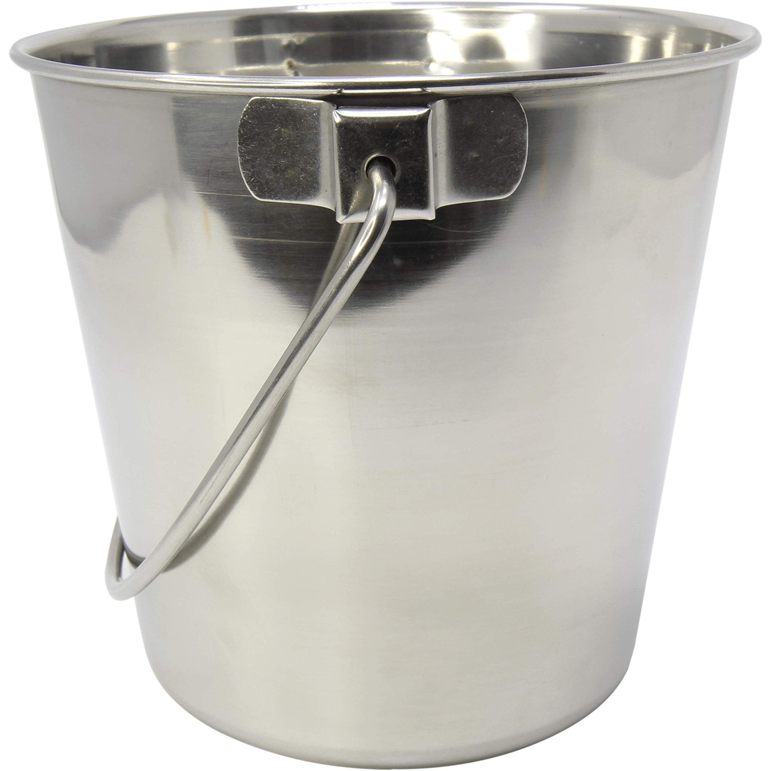 800100 2 Quart Stainless Steel Pail Bonka Bird Toys Durable Shiny Pets Food Water Liquid Treat Feed